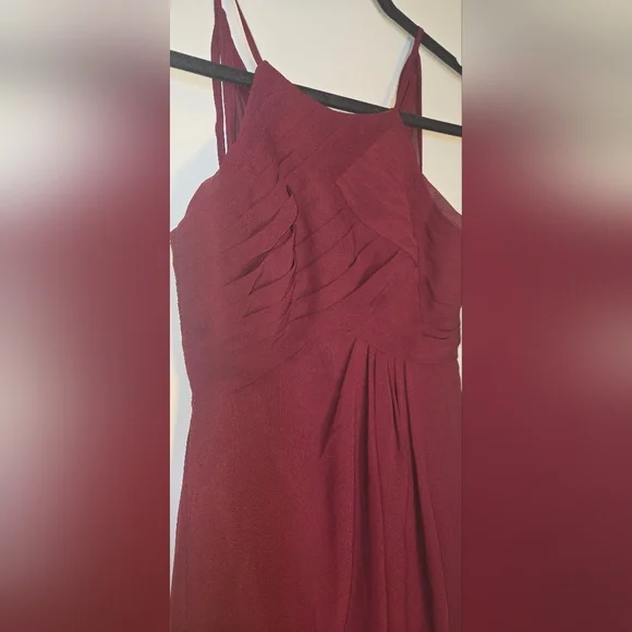 Azazie Ginny Deep Red Midi Dress - Picture 3 of 5